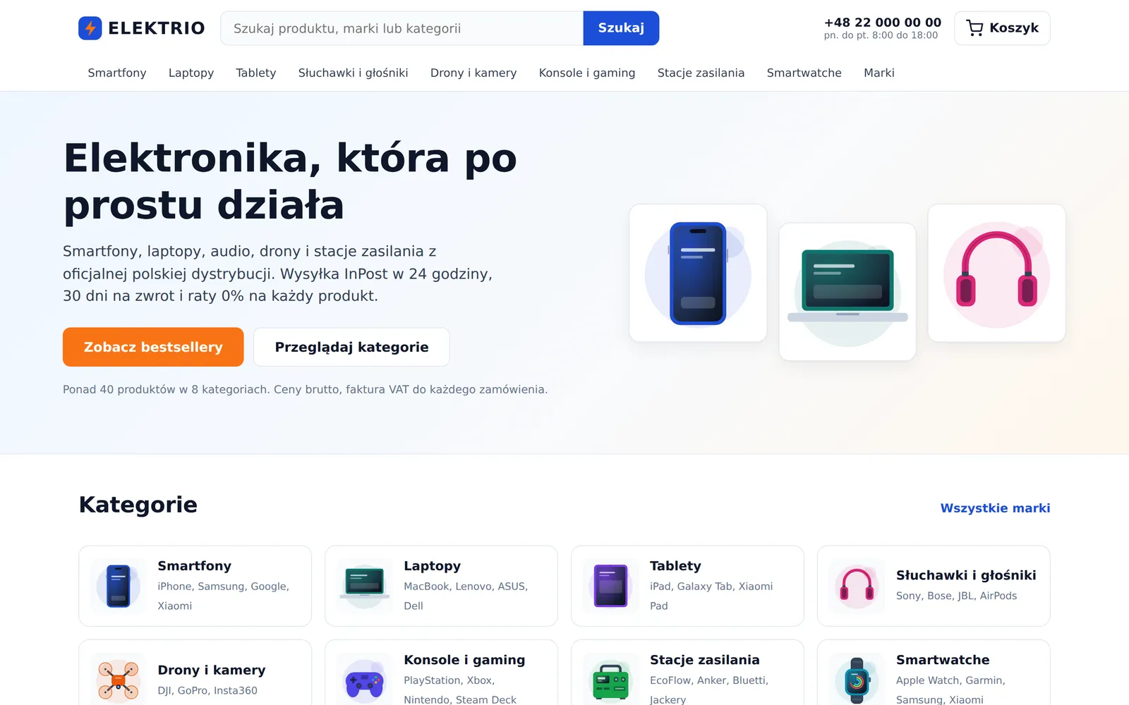 Головна сторінка демо-магазину електроніки
